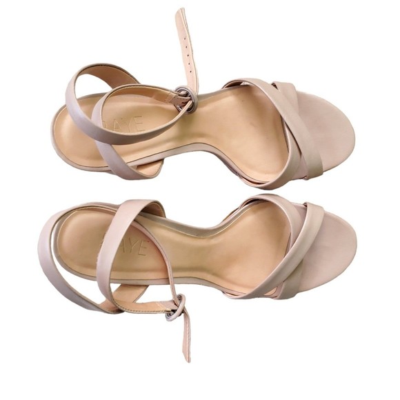 Raye Leather Strappy Platform Heels Sandals Pastel Pink Blush Nude Sz 10 - Picture 5 of 8